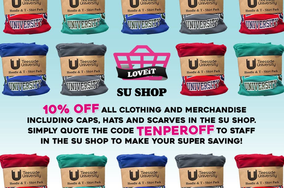 10% off clothing & merchandise from The SU Shop! Get your discount code here!